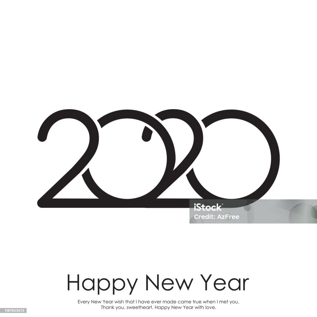 Happy New Year 2020 Typography Vector Design For Greeting Cards ...