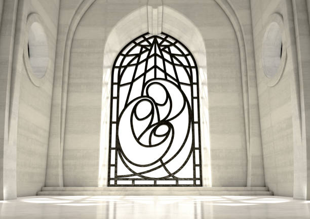 istock Decorative Glass Window Nativity Scene 1187544061
