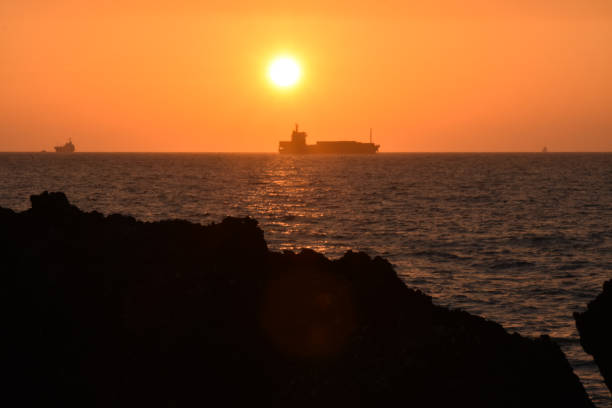 sunset at national Sun Yat-sen University and neighboring Sizih bay