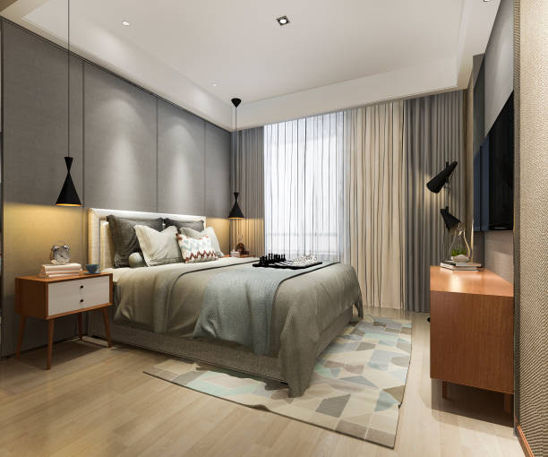 istock 3d rendering beautiful loft minimal vintage bedroom 1187548772