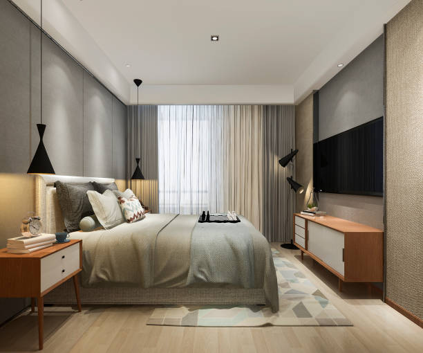 istock 3d rendering beautiful loft minimal vintage bedroom 1187548844