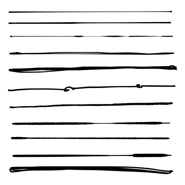 잉크 및 연필 브러쉬 컬렉션 - single line stock illustrations