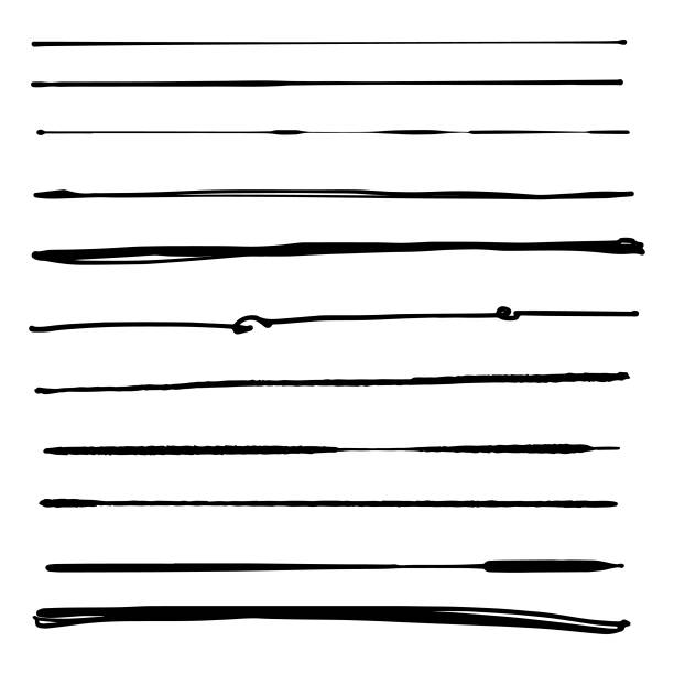 Inking and pencil brushes collection Vector illustration of a collection of pencil and inking brushes. Design element great for art and creativity projects, ideas and concepts. pencil art cartoons stock illustrations