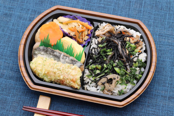 Japanese bento lunch with chopsticks