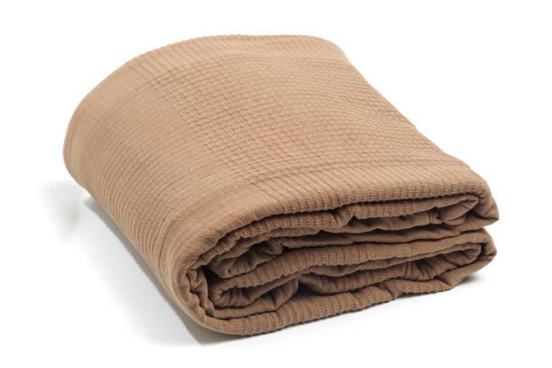 istock Beige Blanket isolated on white background - Image 1187559741
