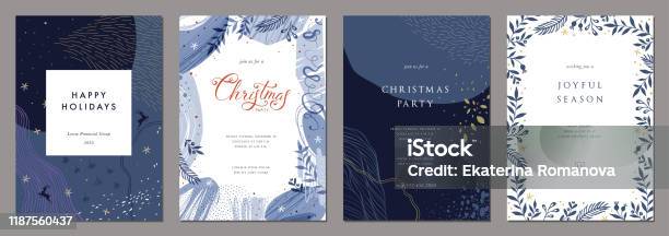 Universal Christmas Templates04 Stock Illustration - Download Image Now - Christmas, Holiday - Event, Invitation