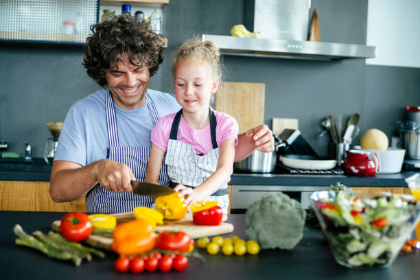 istock Father and daughter cooking together 1187563399