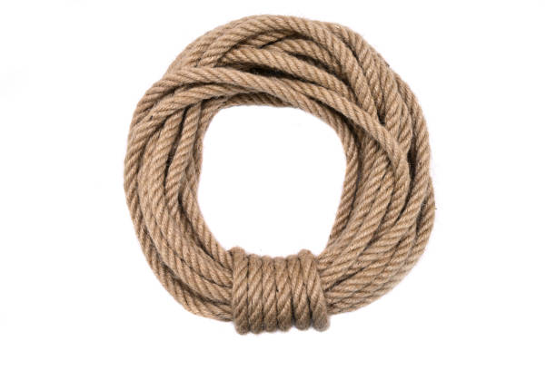 istock Rope circle neatly folded. Rope for climbing. 1187564290