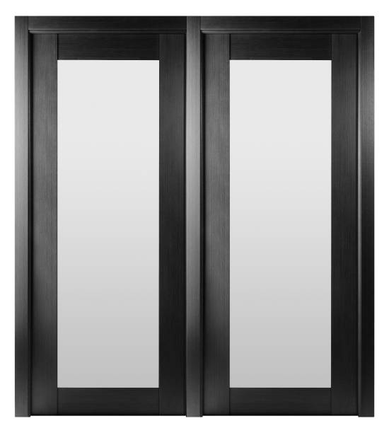 istock Frontal image of a closed door, isolated on white 1187566093
