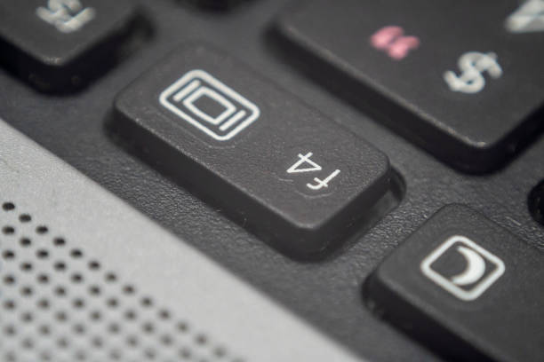 Close up of the f4 key on a keyboard stock photo