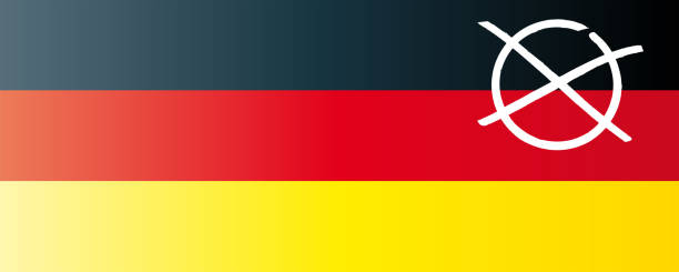 German Bundestag elections with German flag and election cross isolated on white banner German Bundestag elections with German flag and election cross isolated on white banner german federal elections photos stock pictures, royalty-free photos & images
