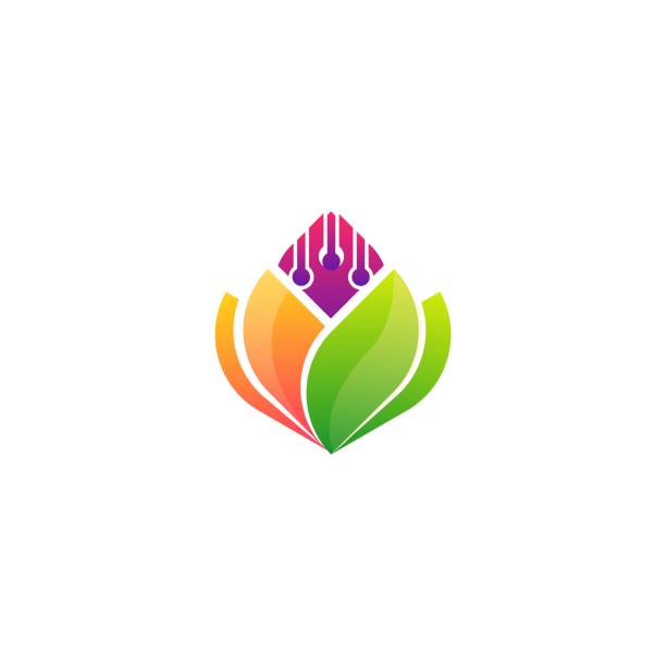 Abstract Leaf Technology Colorful Illustration Vector Design Template Abstract Leaf Technology Colorful Illustration Vector Design Template. Abstract Nature Green Tech Concept Illustration Vector Template, Suitable for Creative Industry, Multimedia, entertainment, Educations, Shop, and any related business naming organic compounds stock illustrations