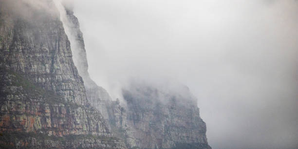 istock Dramatic mountainscape with cloud cover on an overcast day. 1187571986
