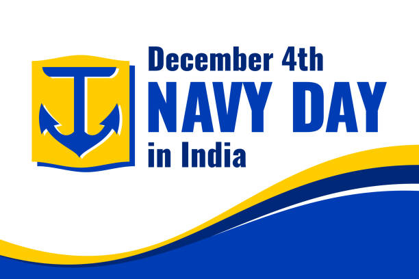 Indian navy day on December 4. Indian national celebration. Vector illustration, poster, banner, greeting card with a flag. celebration for the Navy in India on December 4. Sea ship, anchor, flag of India. anchor free pic stock illustrations