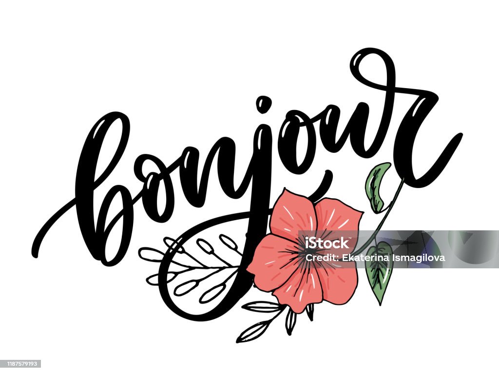 Vetores de Inscrição Bonjour Bom Dia Em Francês Cartão Com Caligrafia Projeto Desenhado À Mão Preto E Branco e mais imagens de Albânia - iStock Vetores de Inscrição Bonjour Bom Dia Em Francês Cartão Com Caligrafia Projeto Desenhado À Mão Preto E Branco e mais imagens de Albânia - iStock