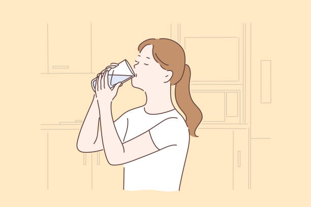 zdrowy styl życia, opieka zdrowotna, koncepcja diety - quench thirst stock illustrations