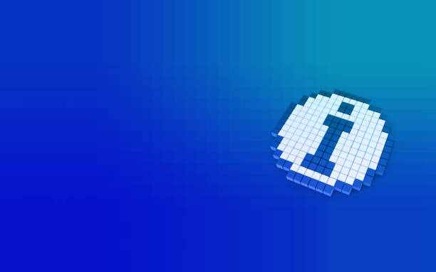 istock 3D Pixaleted Information Symbol Against Blue Background 1187582003
