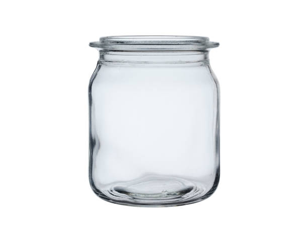istock Empty glass jar isolated on white background 1187582351