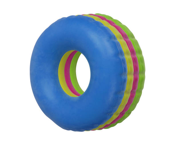 istock Group of colorful swim ring isolated on white 1187584835