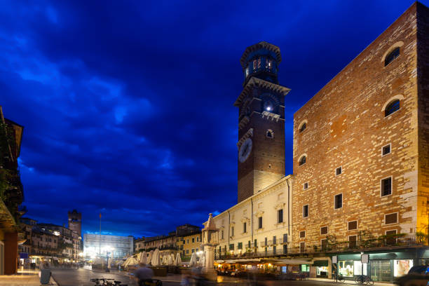 istock Illuminated Verona streets in night 1187585312