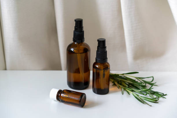 istock Aromatherapy products with herbs on white 1187586605