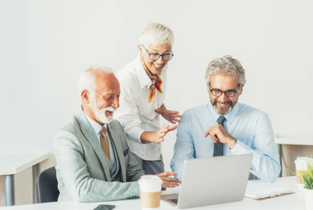 istock Senior business people having a discussion 1187586616