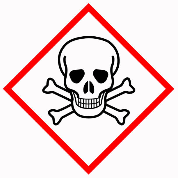 Warning sign GHS06 danger poison on white background stock photo