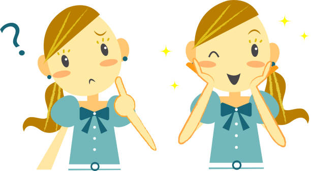 cute girl set cute girl, question and got answer facepalm funny stock illustrations