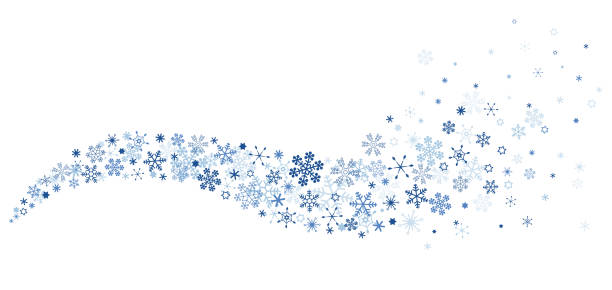 ilustraciones, imágenes clip art, dibujos animados e iconos de stock de flujo de cristal de nieve, copo de nieve, ola, flutter - ice crystal winter nature ice