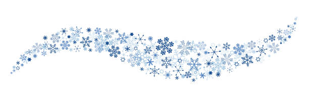 illustrations, cliparts, dessins animés et icônes de flux de cristal de neige, flocon de neige, vague de balancement - snowflake ice crystal christmas snow