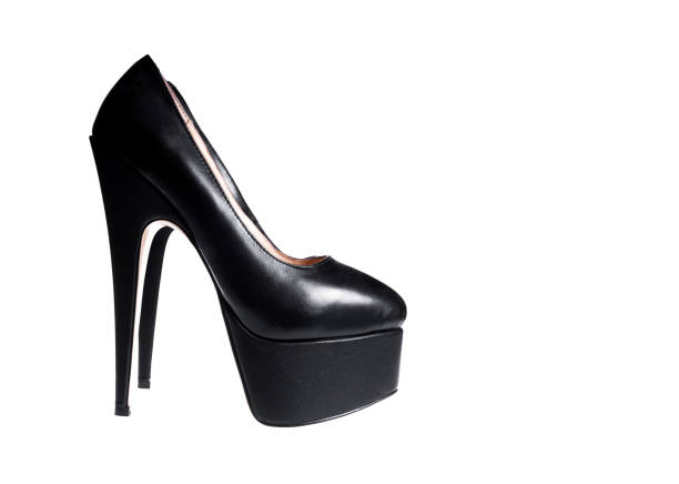 istock Black women shoes on a white background 1187593229