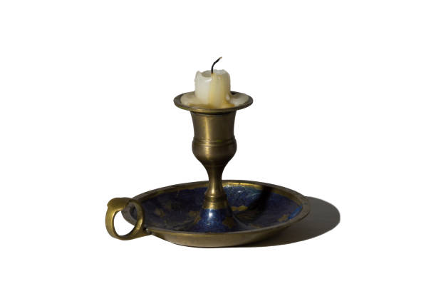 istock Isolated, candlestick, antique, bronze, golden, old, candle. 4 1187593506