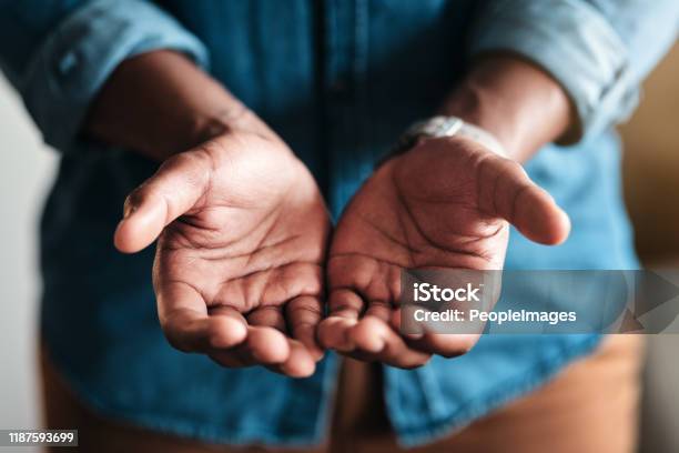 Place Your Trust In My Hands Stock Photo - Download Image Now - Hand, Giving, Palm of Hand