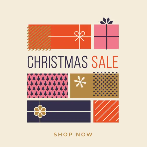 Vector illustration of Christmas Sale design for advertising, banners, leaflets and flyers.