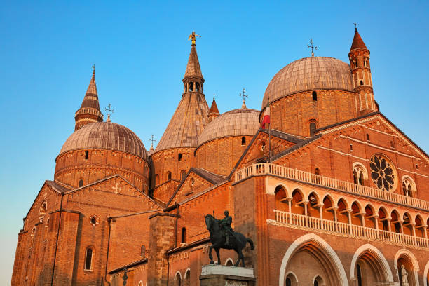 Sant'Antonio Basilica in Padua, Italy at sunset