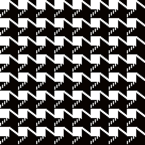 Pattern Fabric Pied-de-Poule Seamless Background Vector Illustration of a Black and White Pattern Fabric Pied-De-Poule Seamless Background Texture Design pied stock illustrations