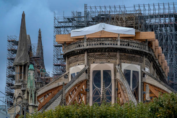 istock Notre dame paris under restoration 1187609297