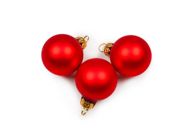 istock Christmas decoration, red ball isolated on white background. 1187609893