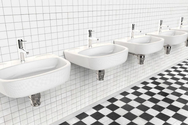 istock the interior of a public bathroom 1187611762