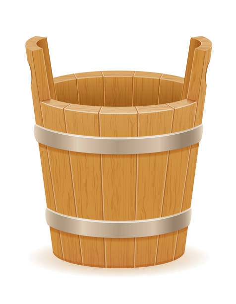 istock wooden bucket with wood texture old retro vintage vector illustration 1187613714