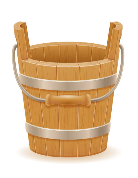 istock wooden bucket with wood texture old retro vintage vector illustration 1187613731
