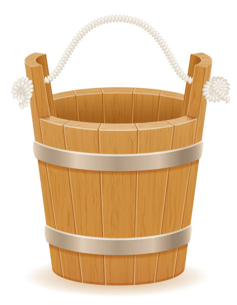 istock wooden bucket with wood texture old retro vintage vector illustration 1187613754