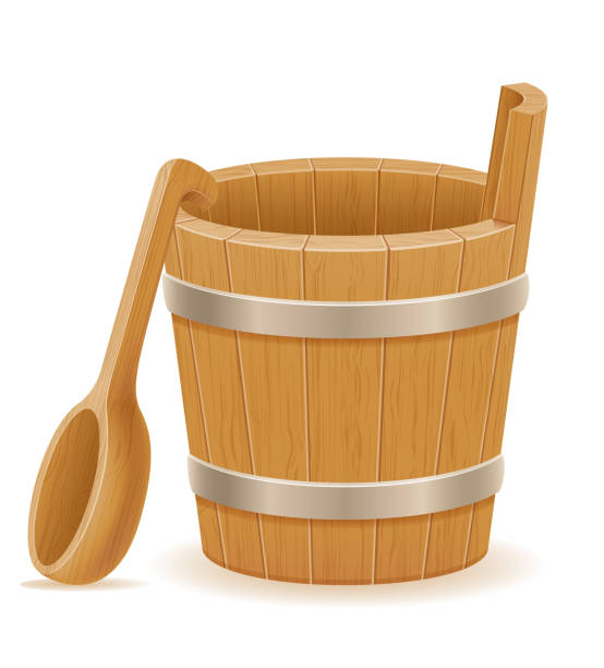 istock wooden bucket with wood texture old retro vintage vector illustration 1187613778