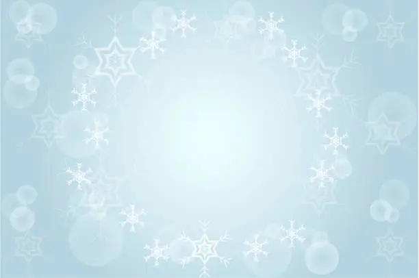 Vector illustration of Christmas snow and bokeh on blue background vector