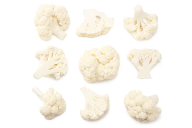istock Cauliflower isolated on a white background. top view 1187619741