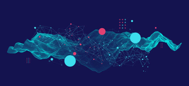 szablon do prezentacji nauki i technologii. tło stylu splotu. - plexus stock illustrations