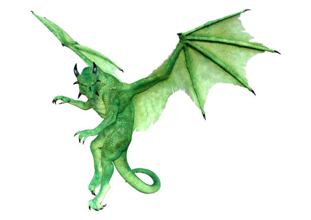istock 3D illustration fantasy dragon on white 1187622053