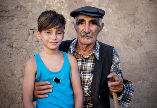 Grandfather with little boy