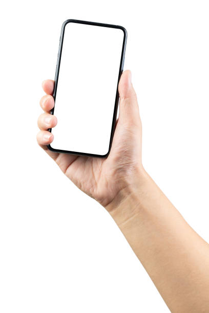 istock Hand holding the smartphone full screen with blank screen. 1187625216