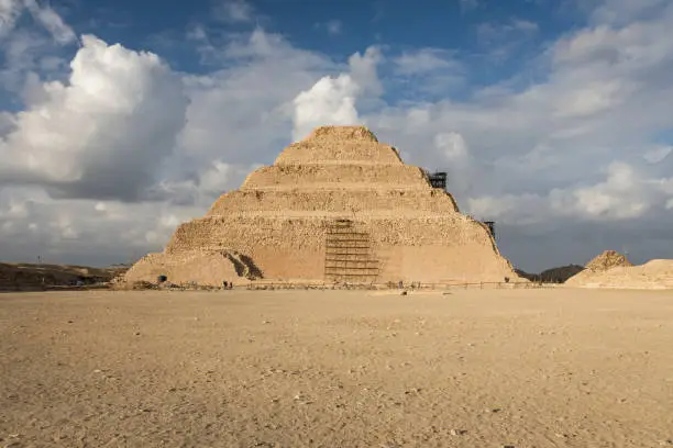 Sakkara or Saccara is a vast, ancient burial ground in Egypt, serving as the necropolis This one is the world-famous step pyramid of Zoser, sometimes referred to as the Step Tomb due to its rectangular base.